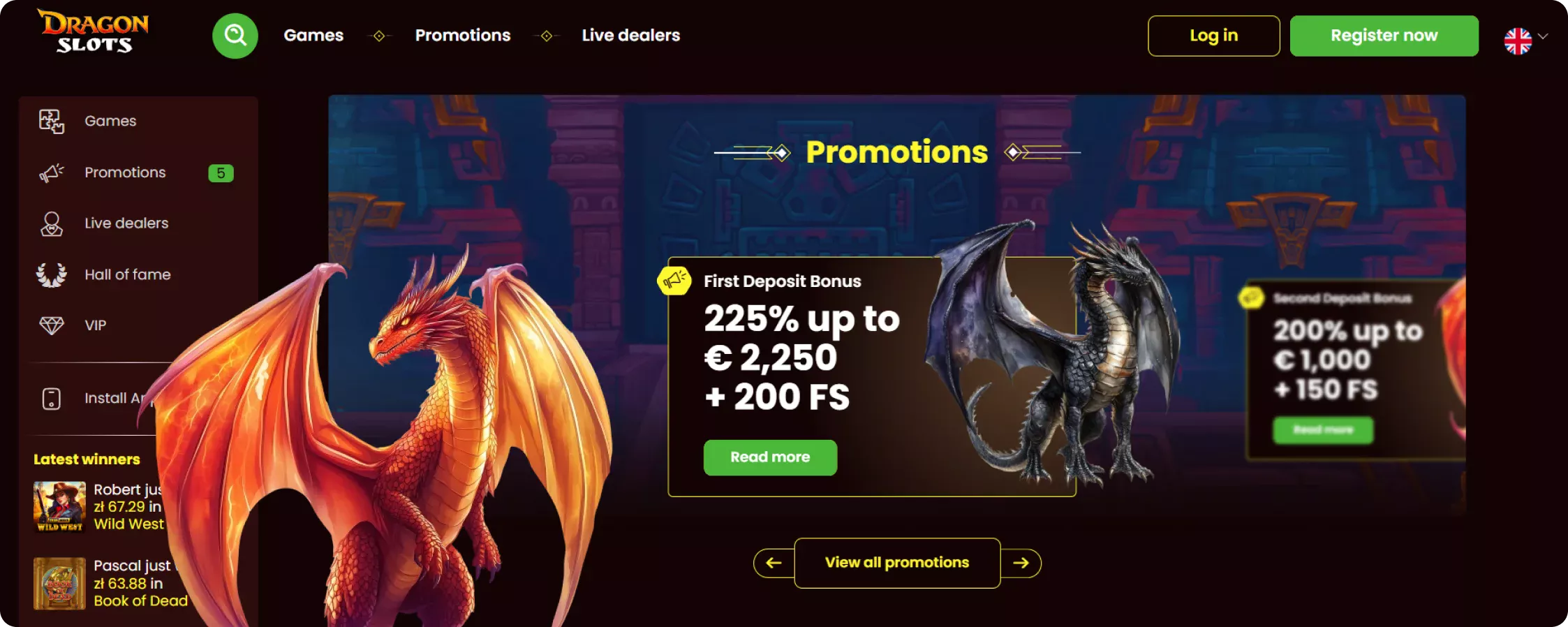 Dragon Slots Promoții